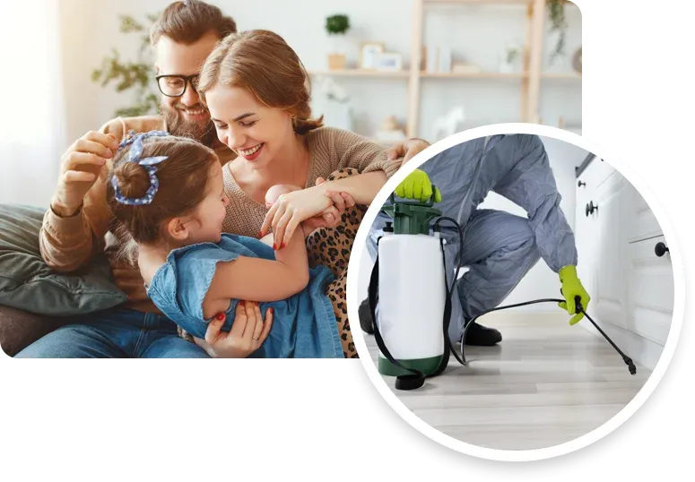 happy family in pest free home